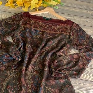 Ralph Lauren Sheer Paisley Blouse